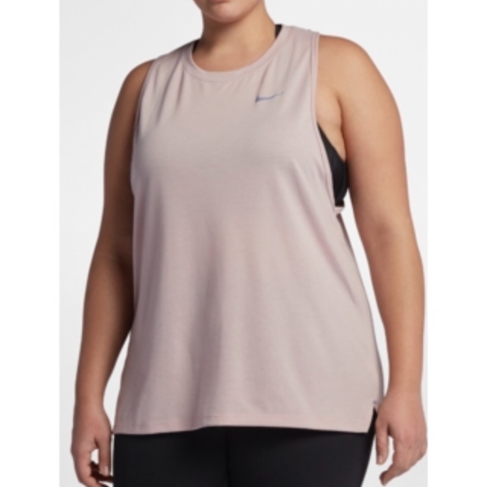Nike plus size workout tank tailwind 1x pink